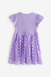Lilac Purple 3D Floral Skirt Dress (3-12yrs) - Image 7 of 8