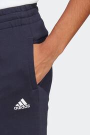 adidas Blue Sportswear Essentials Linear French Terry Cuffed Joggers - Image 4 of 6