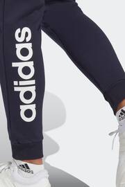 adidas Blue Sportswear Essentials Linear French Terry Cuffed Joggers - Image 5 of 6