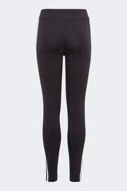 adidas Dark Black Sportswear Essentials 3-Stripes Cotton Leggings - Image 2 of 5