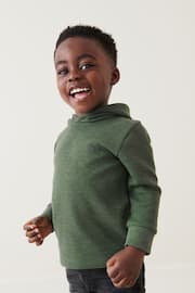 Khaki Green Textured Jersey Dino Spikes Hoodie (3mths-10yrs) - Image 2 of 6