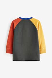 Charcoal Grey/Yellow/Red Cosy Colourblock Long Sleeve T-Shirt (3mths-7yrs) - Image 2 of 3