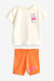 Orange Peppa Pig Short Sleeve T-Shirt and Cycle Short Set (3mths-7yrs) - Image 5 of 6