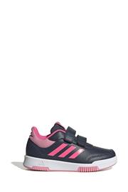 adidas Black/Pink Kids Sportswear Tensaur Hook And Loop Trainers - Image 1 of 8