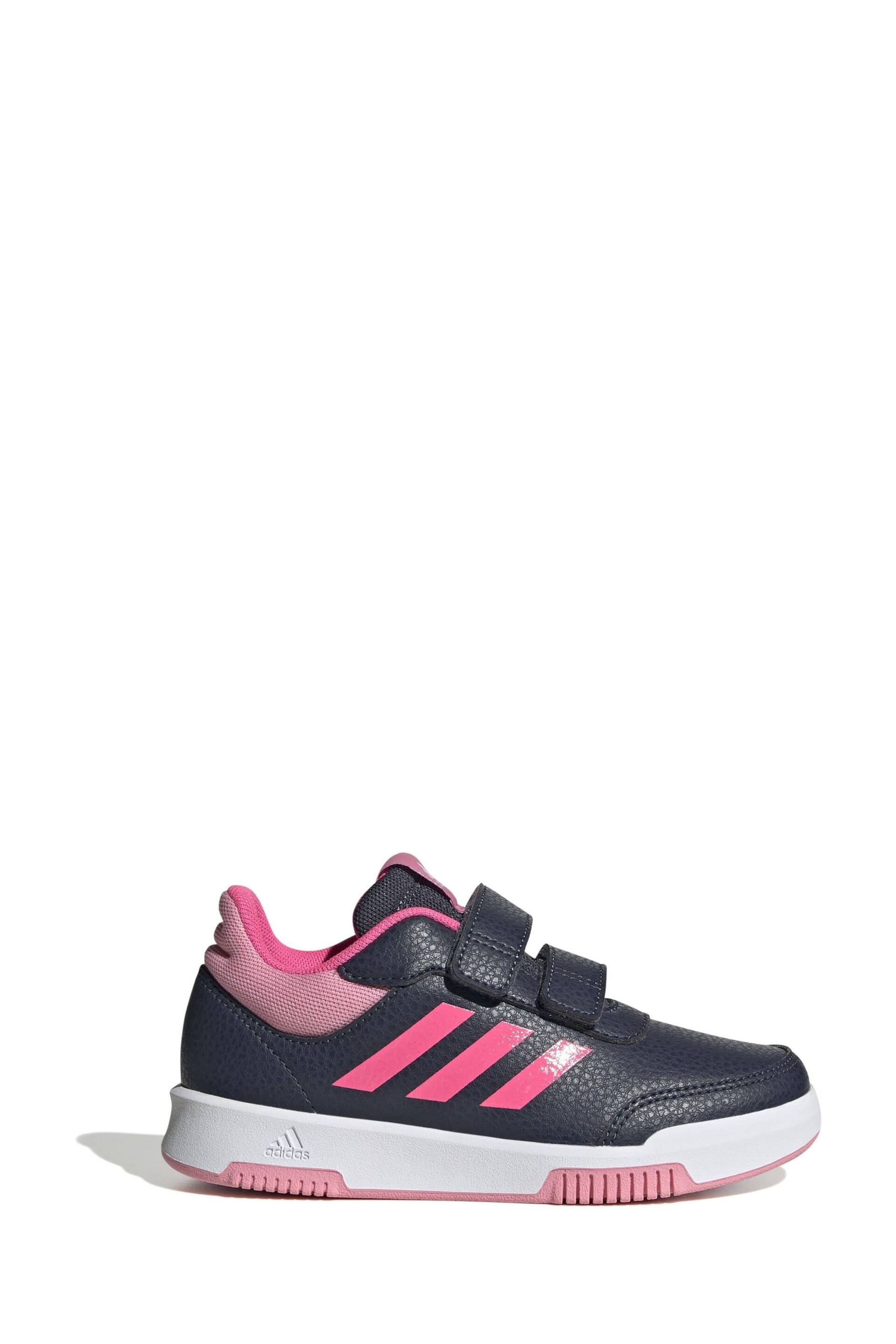 adidas Black/Pink Kids Sportswear Tensaur Hook And Loop Trainers - Image 1 of 8