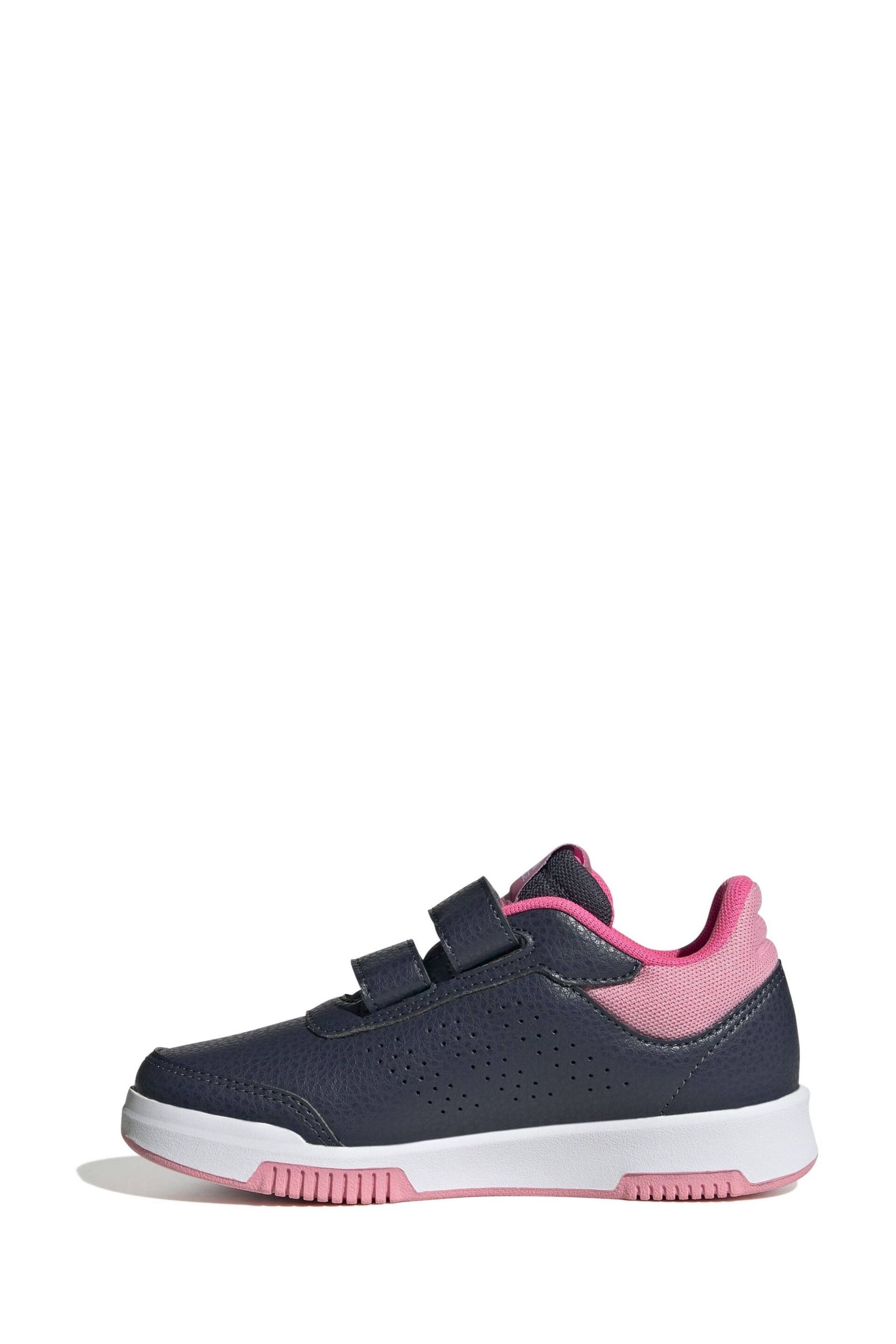 adidas Black/Pink Kids Sportswear Tensaur Hook And Loop Trainers - Image 2 of 8