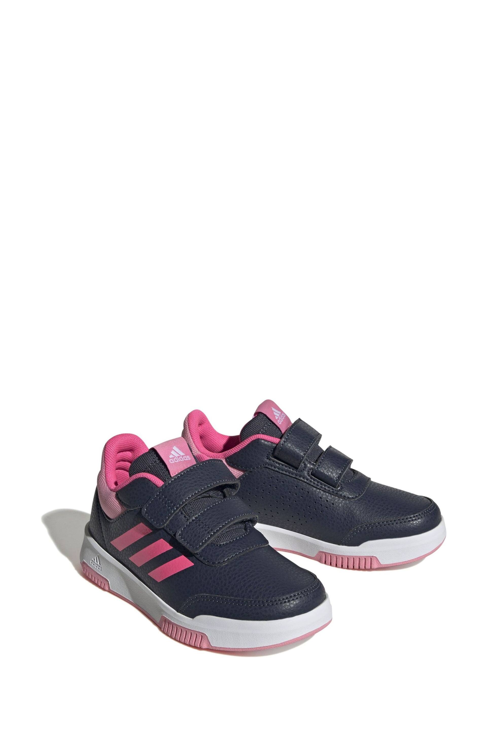 adidas Black/Pink Kids Sportswear Tensaur Hook And Loop Trainers - Image 3 of 8