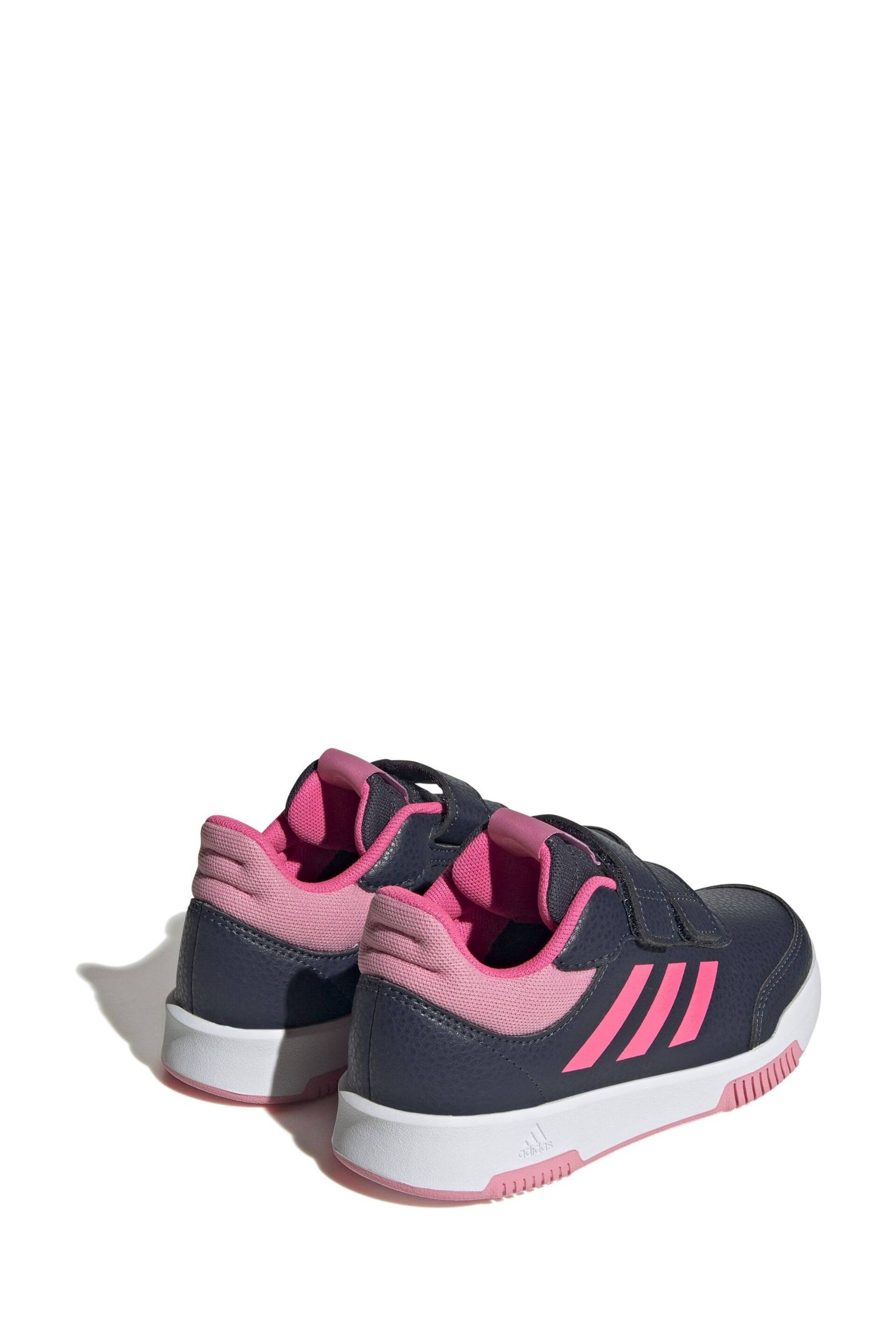 adidas Black/Pink Kids Sportswear Tensaur Hook And Loop Trainers - Image 4 of 8