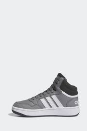 adidas Grey White Hoops Mid Shoes - Image 2 of 9