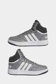 adidas Grey White Hoops Mid Shoes - Image 5 of 9