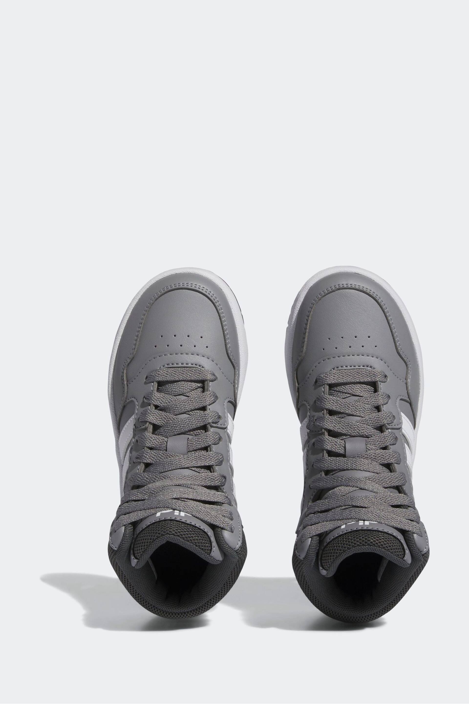 adidas Grey White Hoops Mid Shoes - Image 6 of 9