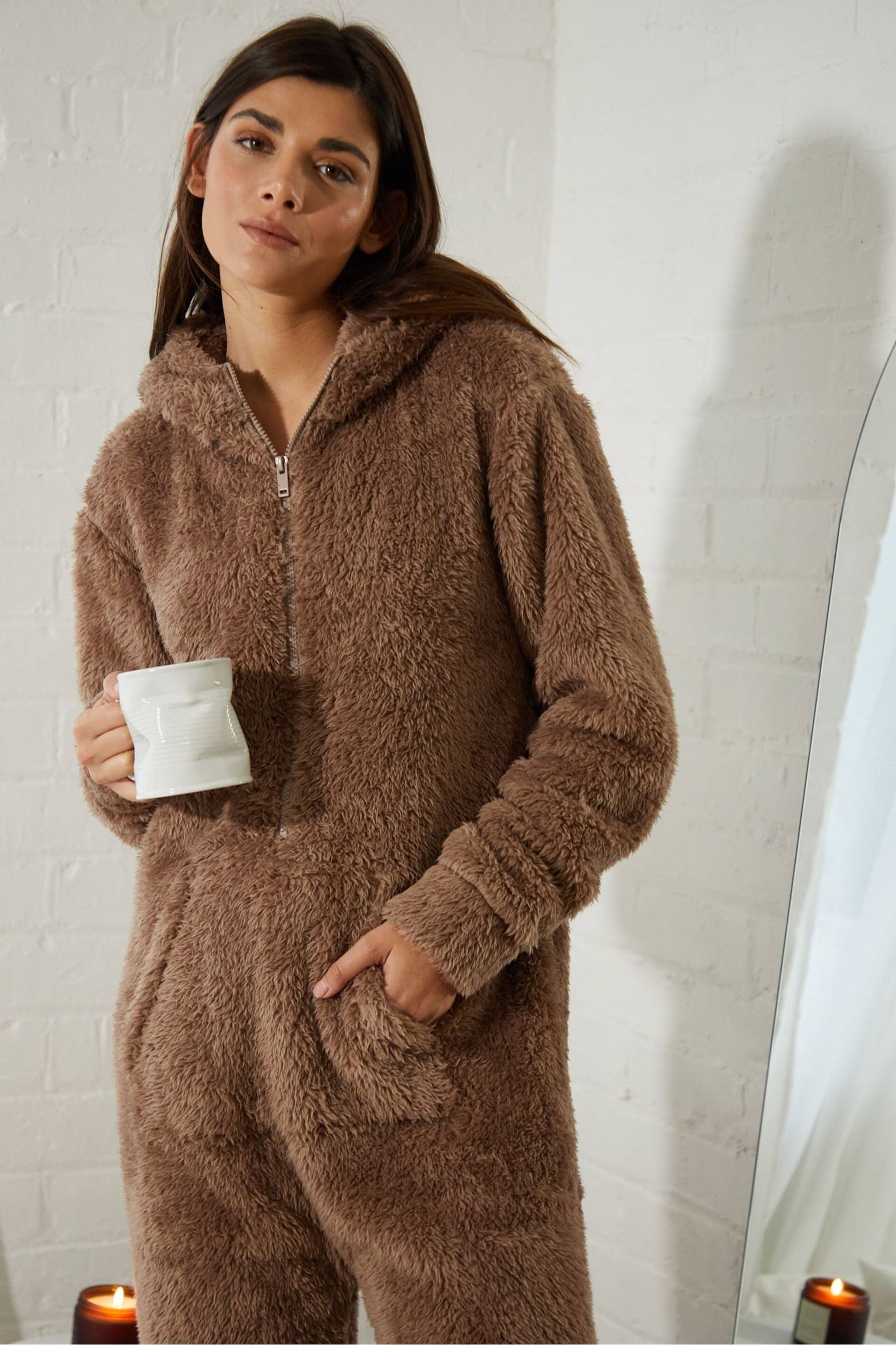 Threadbare Brown Teddy All-In-One - Image 3 of 4