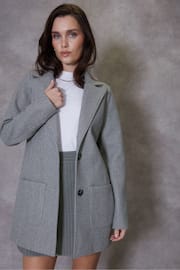 Threadbare Grey Single Breasted Formal Coat - Image 1 of 5
