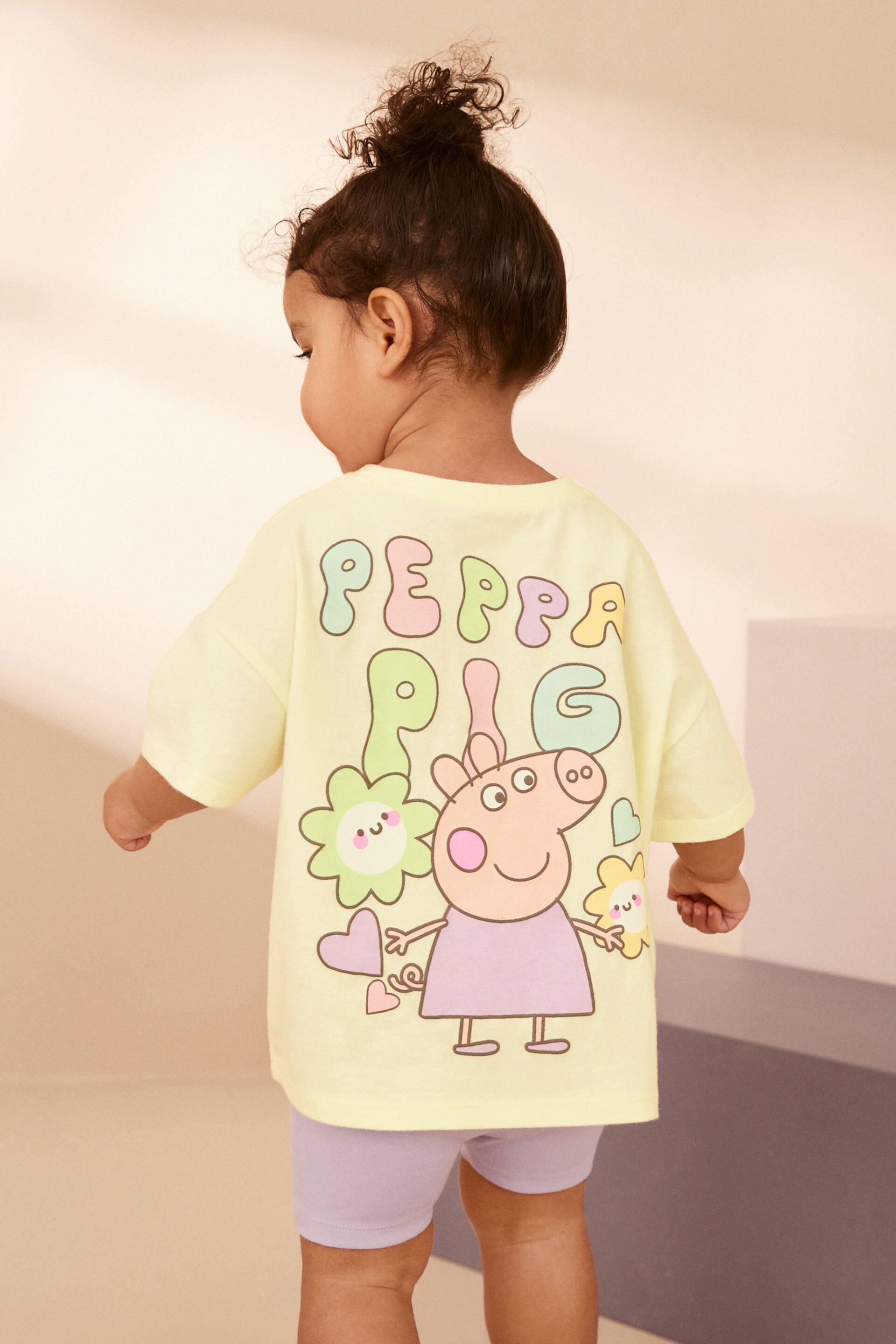 Lime Green Peppa Pig T-Shirt and Cycle Shorts Set (3mths-7yrs) - Image 1 of 7