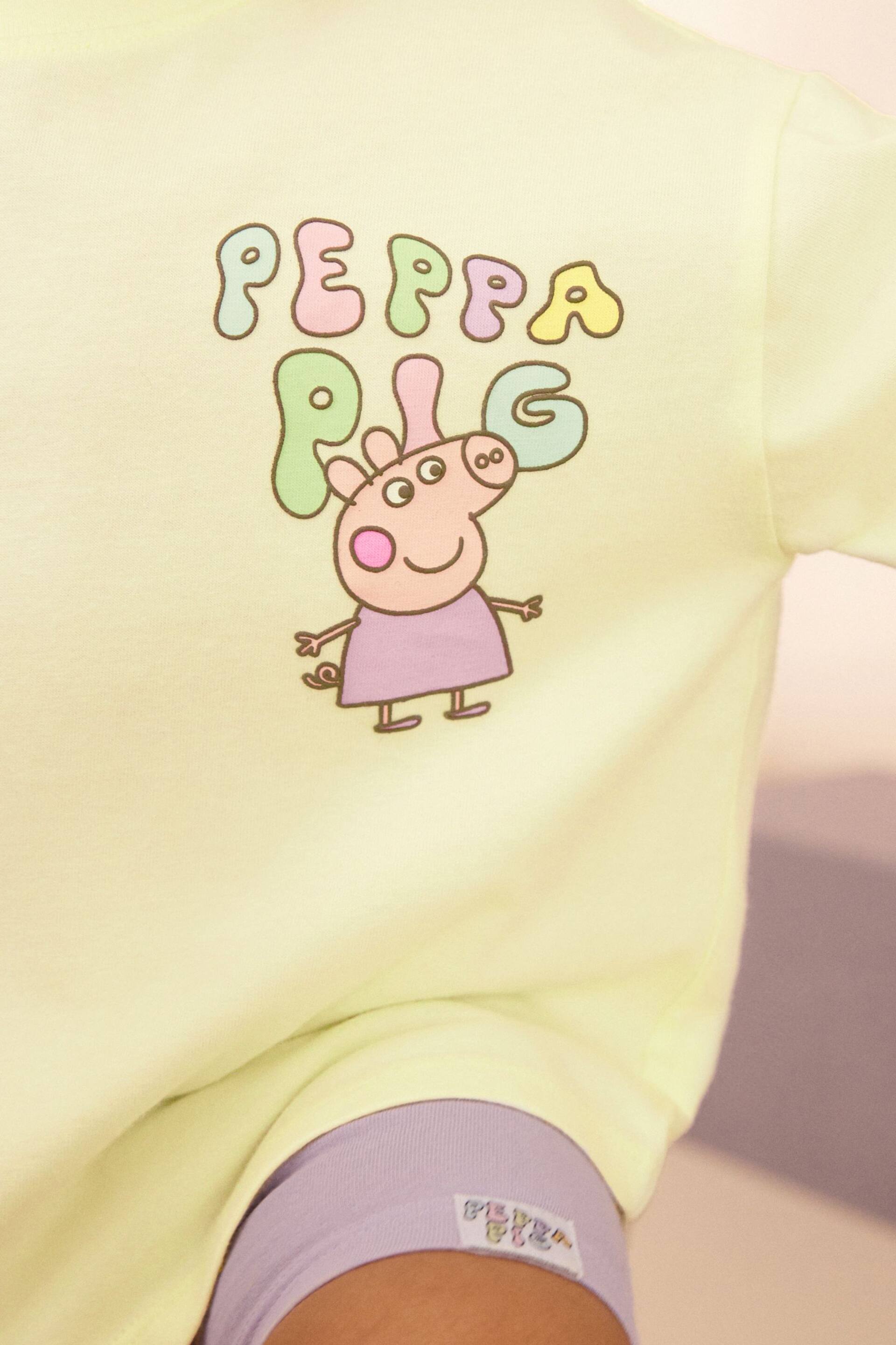 Lime Green Peppa Pig T-Shirt and Cycle Shorts Set (3mths-7yrs) - Image 4 of 7