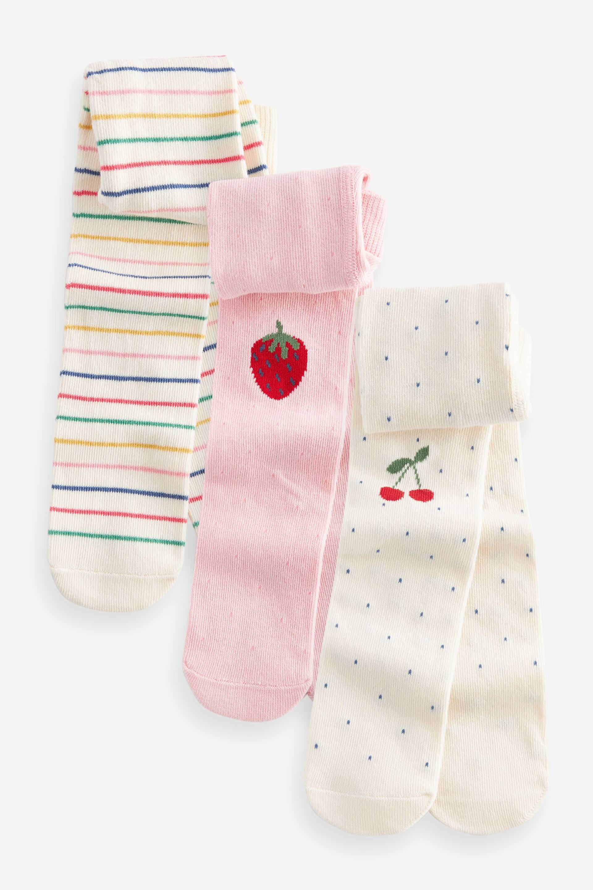 Fruit Stripe Baby Designed Tights 3 Pack (0mths-2yrs) - Image 1 of 4