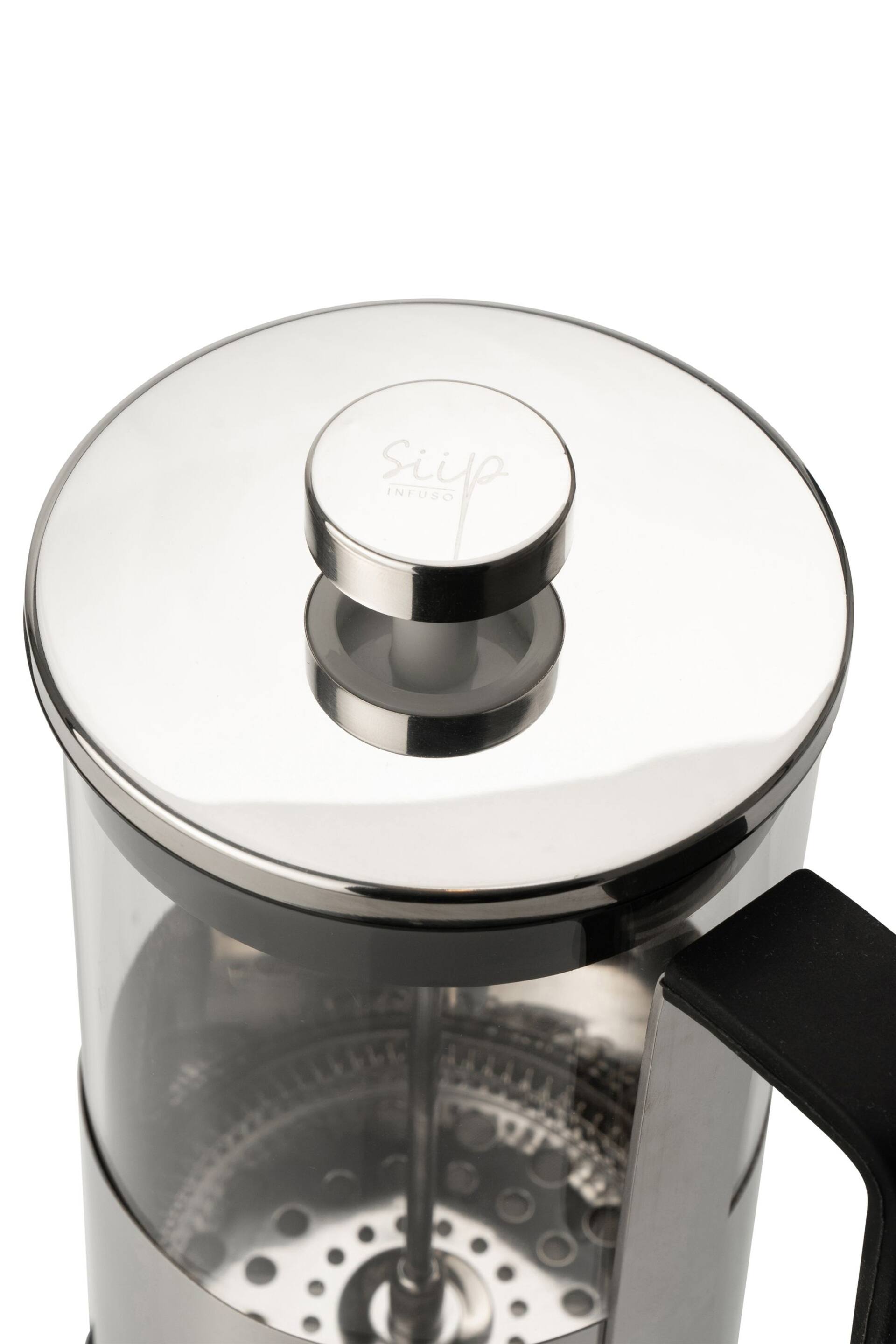SIIP Silver 8 Cup Glass Cafetiere - Image 4 of 4