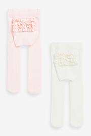 Pink/White Baby Tights 2 Pack (0mths-2yrs) - Image 1 of 4
