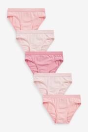 Pink Heart Elastic Bikini Briefs 5 Pack (2-16yrs) - Image 1 of 7