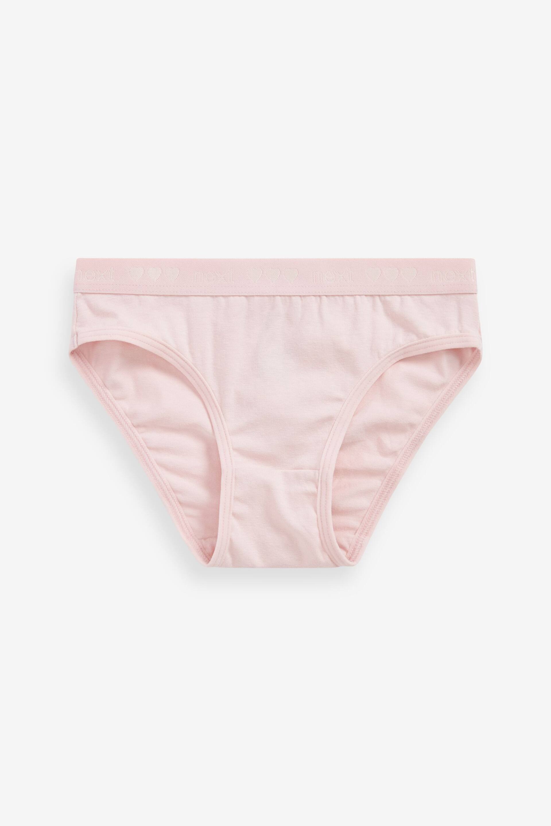 Pink Heart Elastic Bikini Briefs 5 Pack (2-16yrs) - Image 3 of 7
