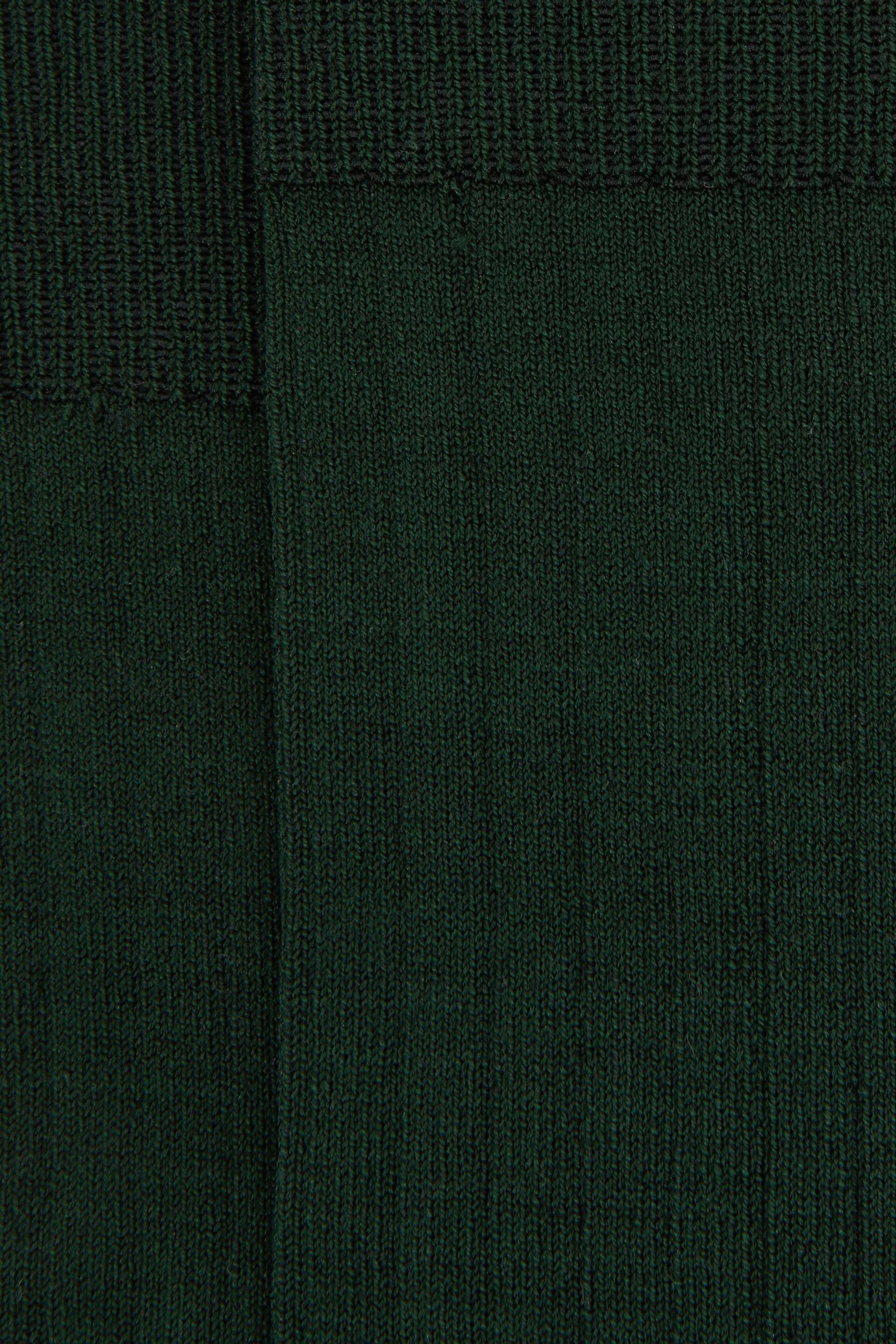 Reiss Bottle Green Fela Ribbed Socks - Image 3 of 3
