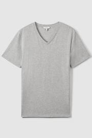 Reiss Grey Marl Dayton Cotton V-Neck T-Shirt - Image 2 of 7