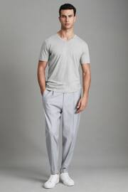 Reiss Grey Marl Dayton Cotton V-Neck T-Shirt - Image 3 of 7