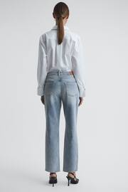 Reiss Light Blue Maisie Cropped Mid Rise Straight Leg Jeans - Image 5 of 5