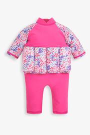 JoJo Maman Bébé Pink Floral UPF 50 Sun Protection Float Suit - Image 4 of 6