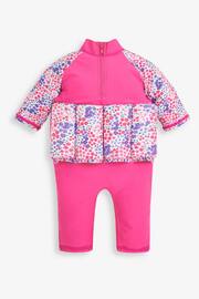 JoJo Maman Bébé Pink Floral UPF 50 Sun Protection Float Suit - Image 5 of 6