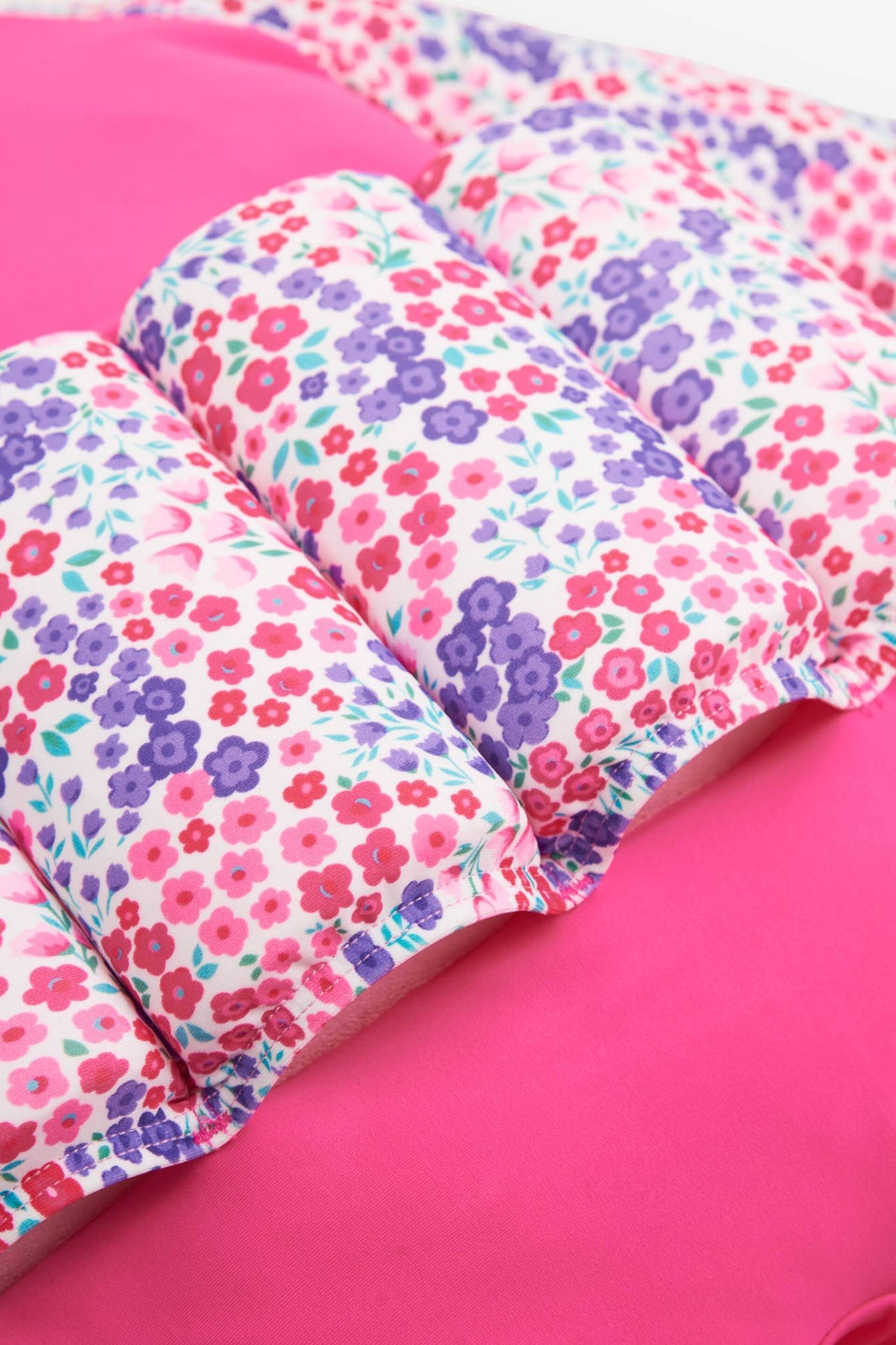 JoJo Maman Bébé Pink Floral UPF 50 Sun Protection Float Suit - Image 6 of 6