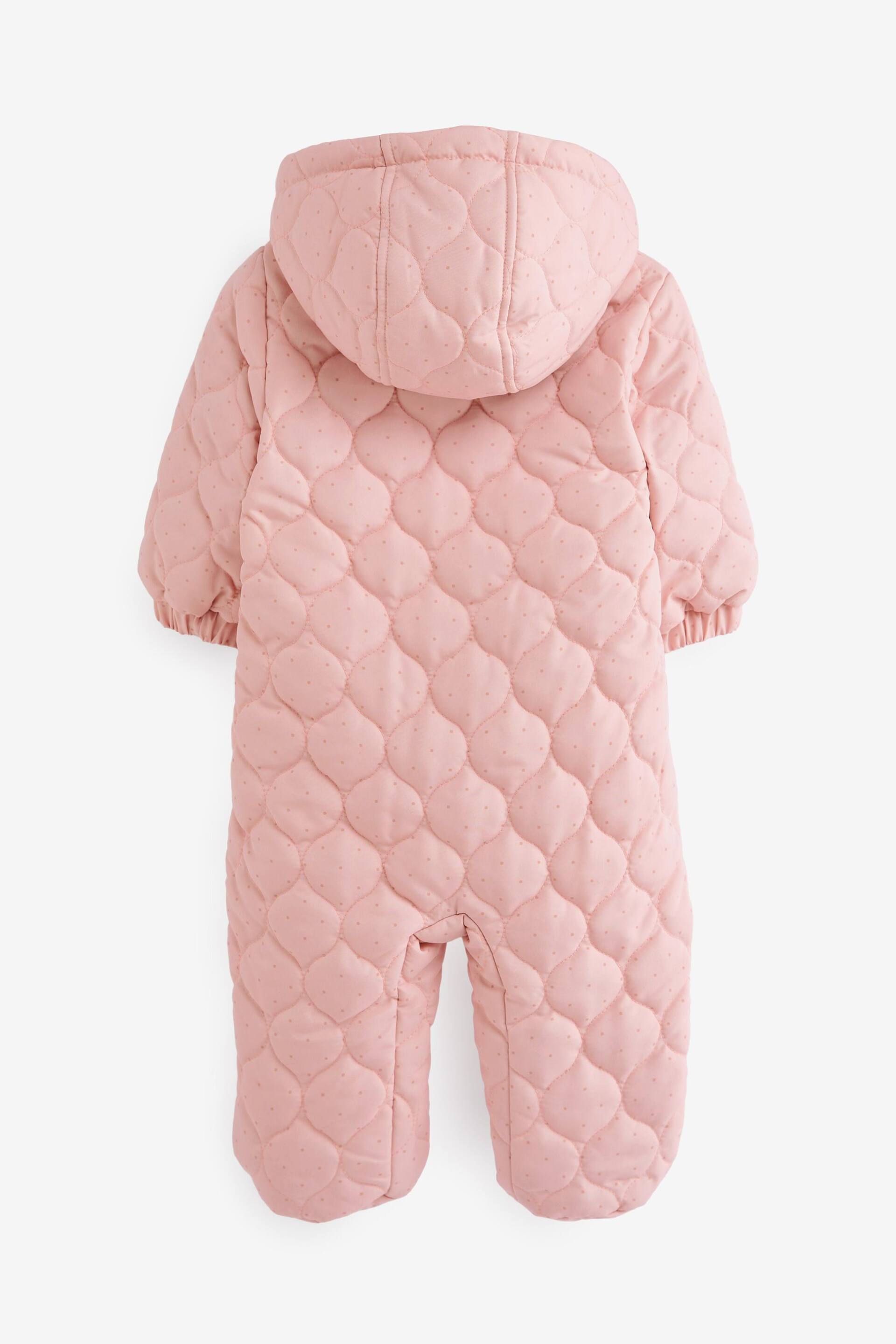 Pink Quilted Baby All In One Pramsuit (0mths-2yrs) - Image 6 of 6