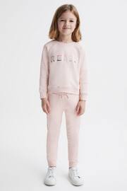Reiss Soft Pink Maria Senior Sequin Joggers - Image 3 of 6