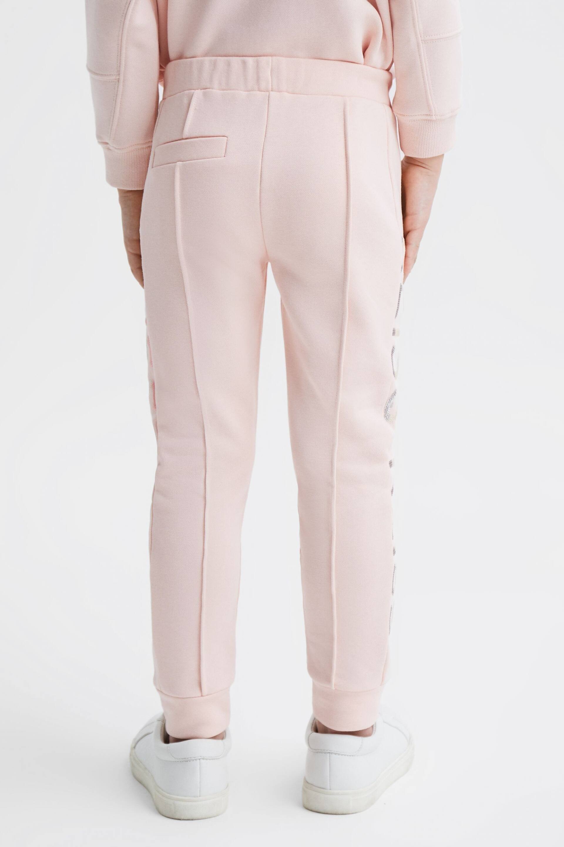 Reiss Soft Pink Maria Senior Sequin Joggers - Image 5 of 6
