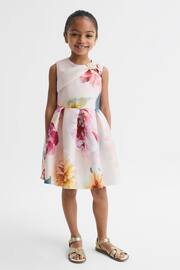 Reiss Pink Emily Junior Scuba Floral Printed Dress - Image 1 of 6