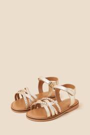 Angels by Accessorize Gold Strappy Plait Leather Sandals - Image 1 of 3