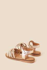 Angels by Accessorize Gold Strappy Plait Leather Sandals - Image 2 of 3