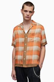 AllSaints Orange Suburus Short Sleeve Shirt - Image 2 of 6