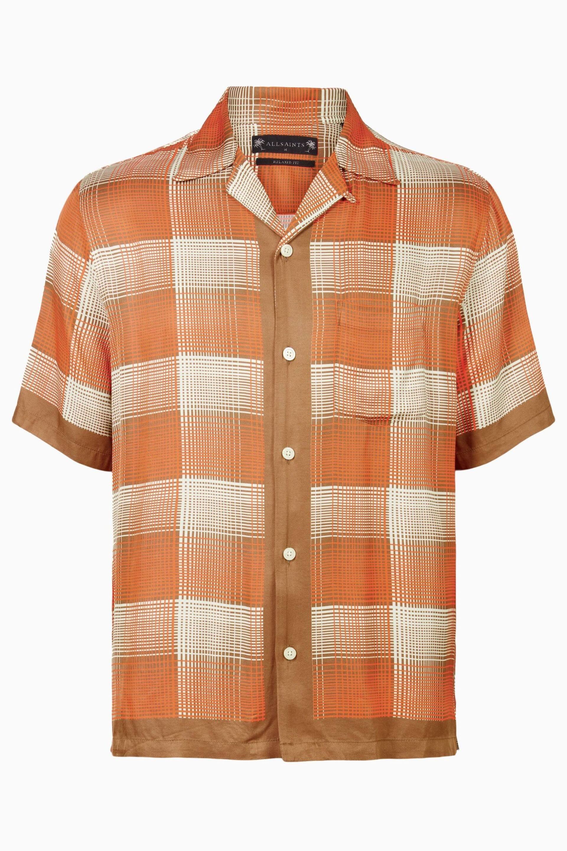 AllSaints Orange Suburus Short Sleeve Shirt - Image 6 of 6