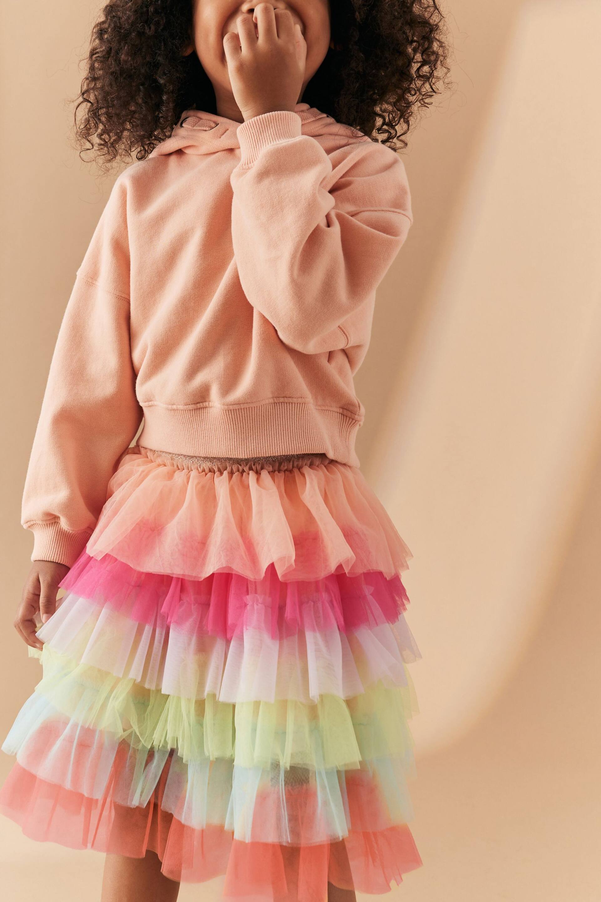 Rainbow Tiered Mesh Skirt (3-16yrs) - Image 2 of 7