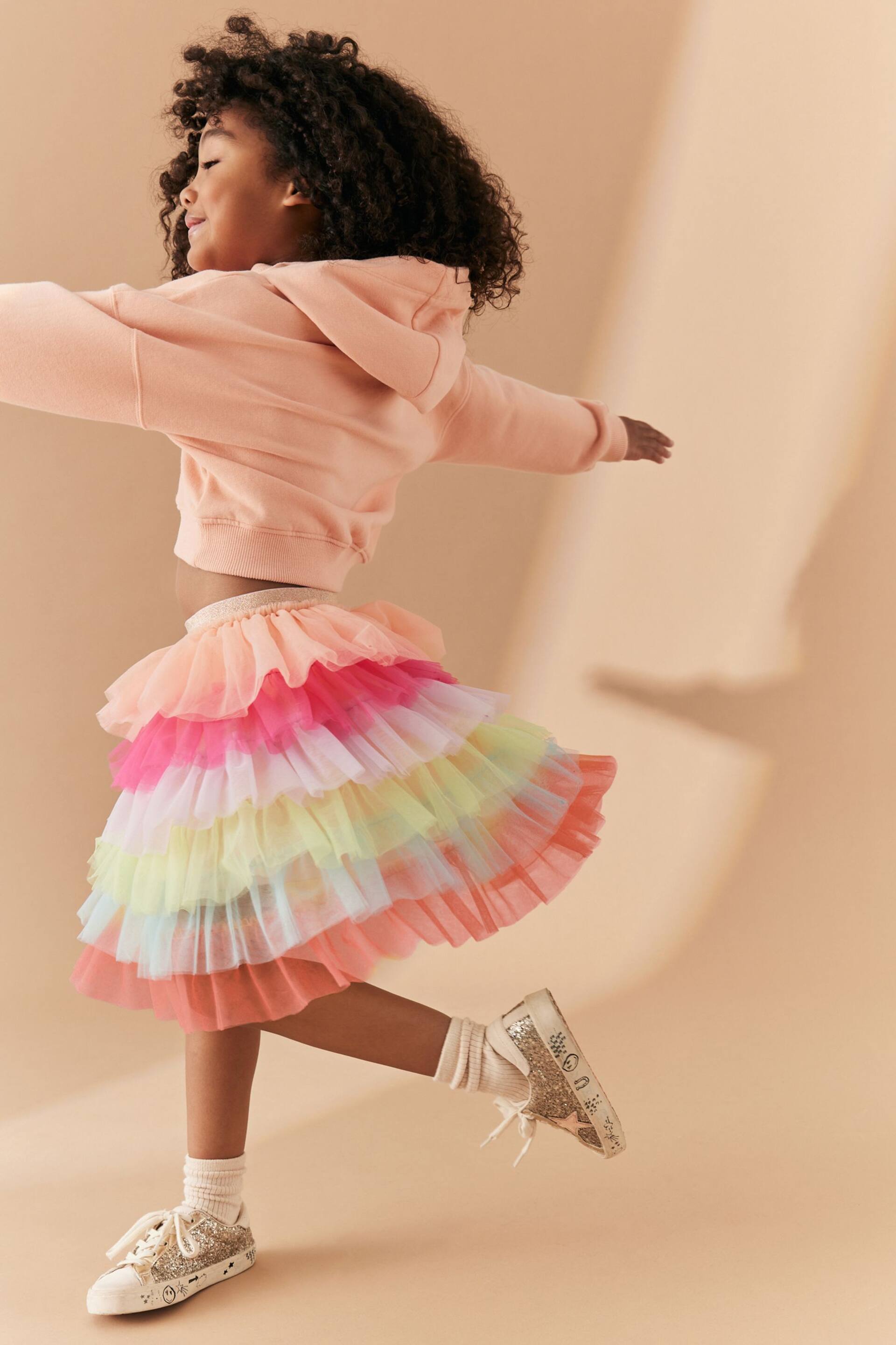 Rainbow Tiered Mesh Skirt (3-16yrs) - Image 4 of 7
