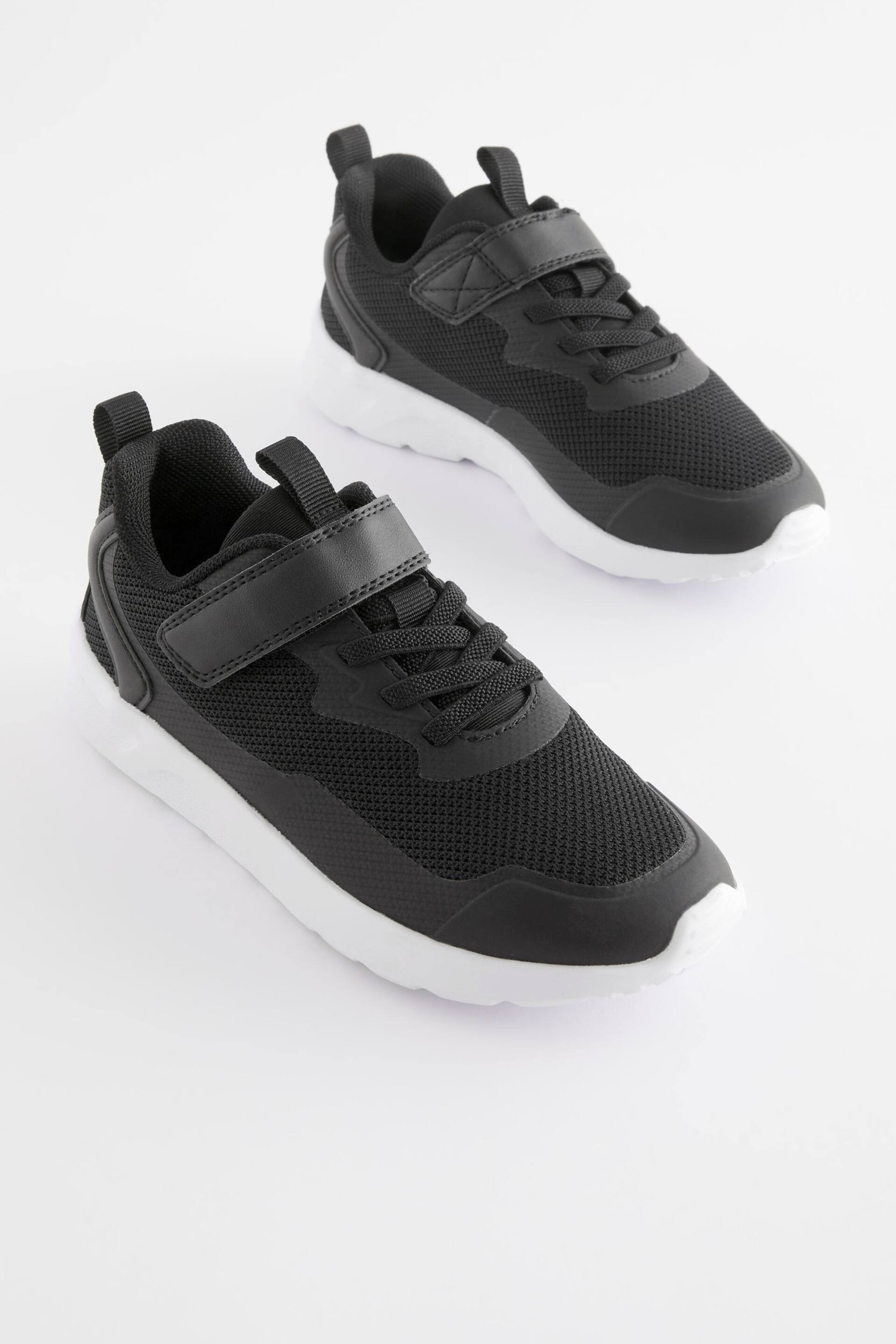 Black Standard Fit (F) Single Strap Trainers - Image 1 of 5