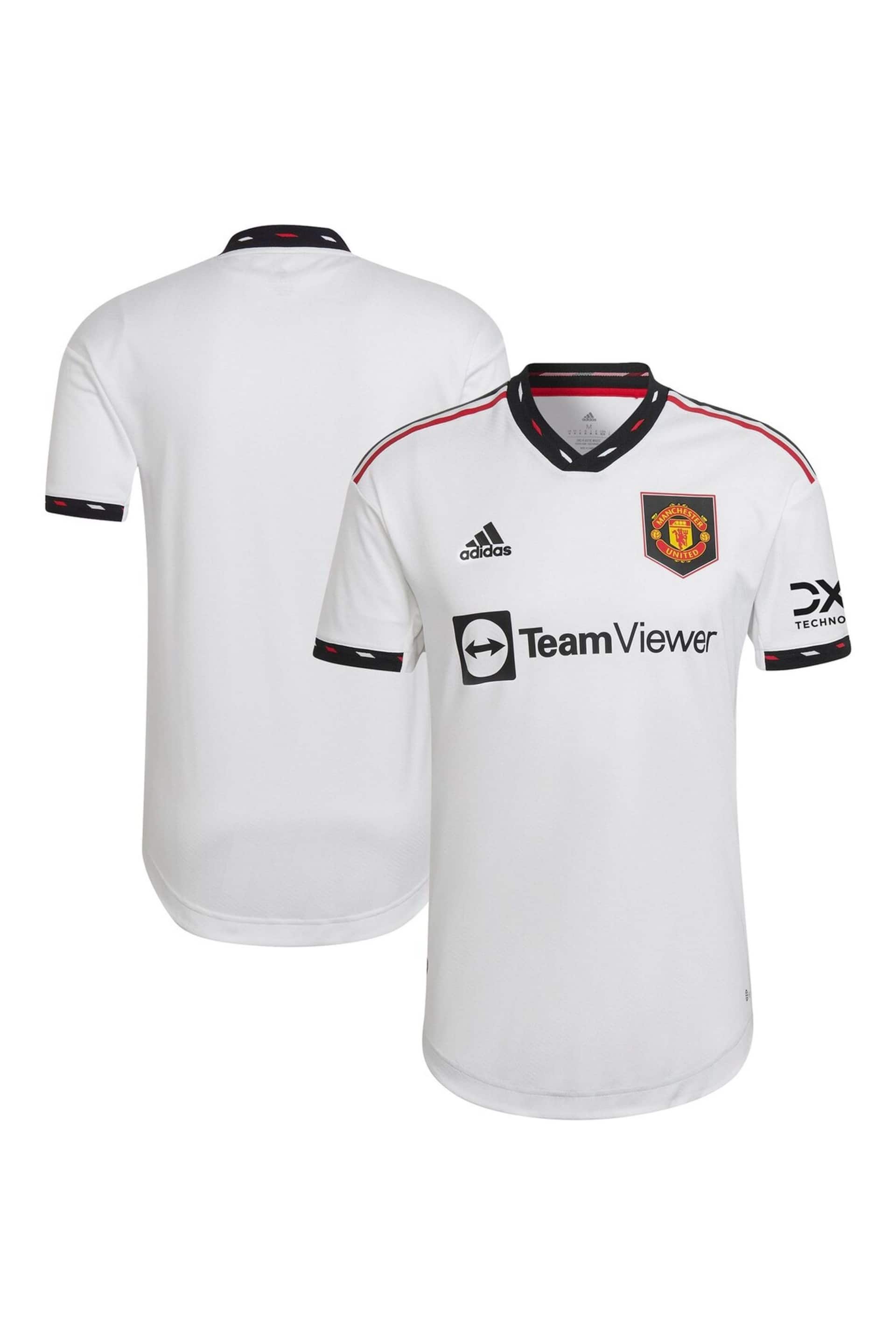 adidas White Blank Manchester United 2022-23 Away Authentic Shirt - Image 1 of 3