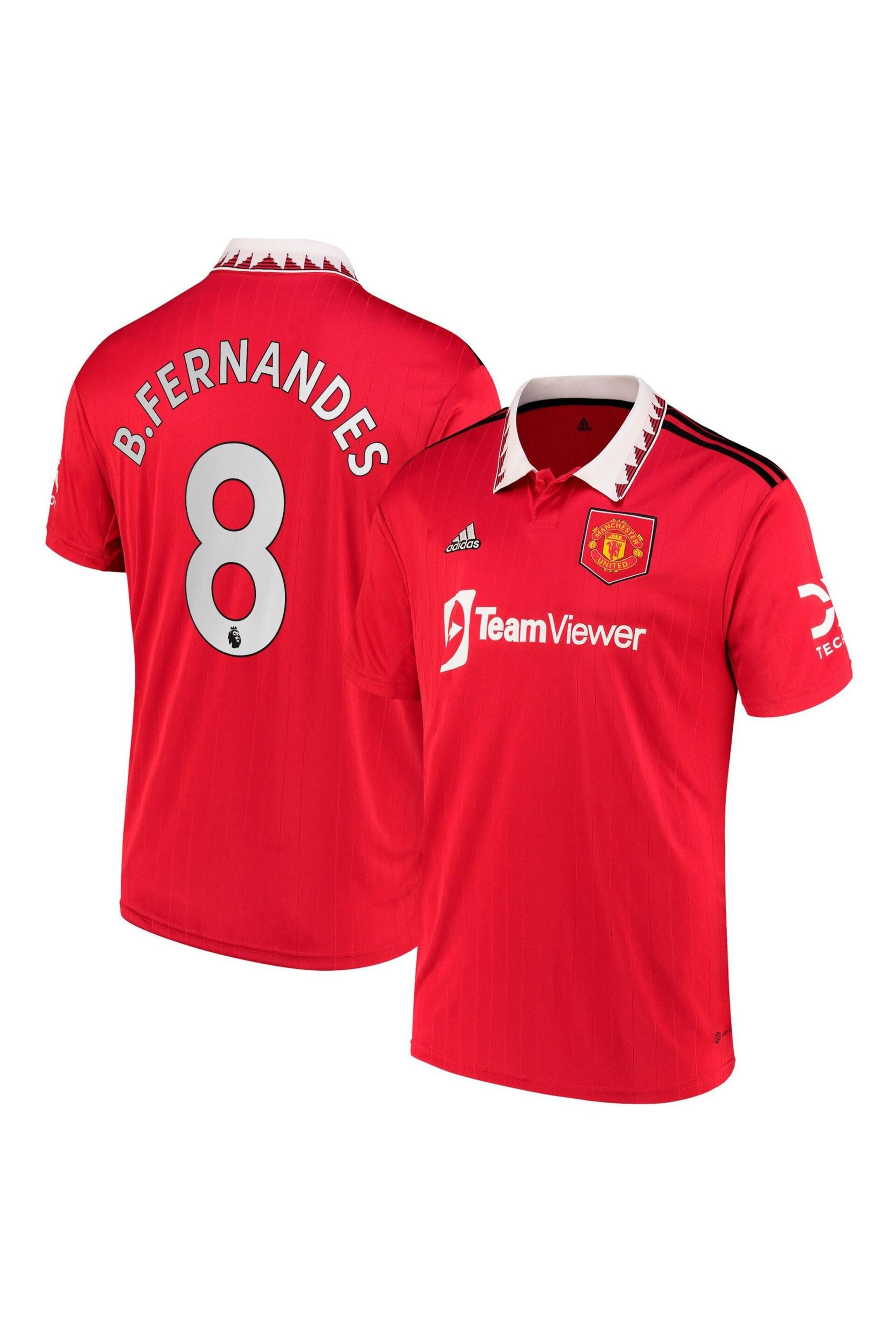 adidas Red B. Fernandes - 8 Manchester United 22/23 Home Adult Jersey - Image 1 of 3