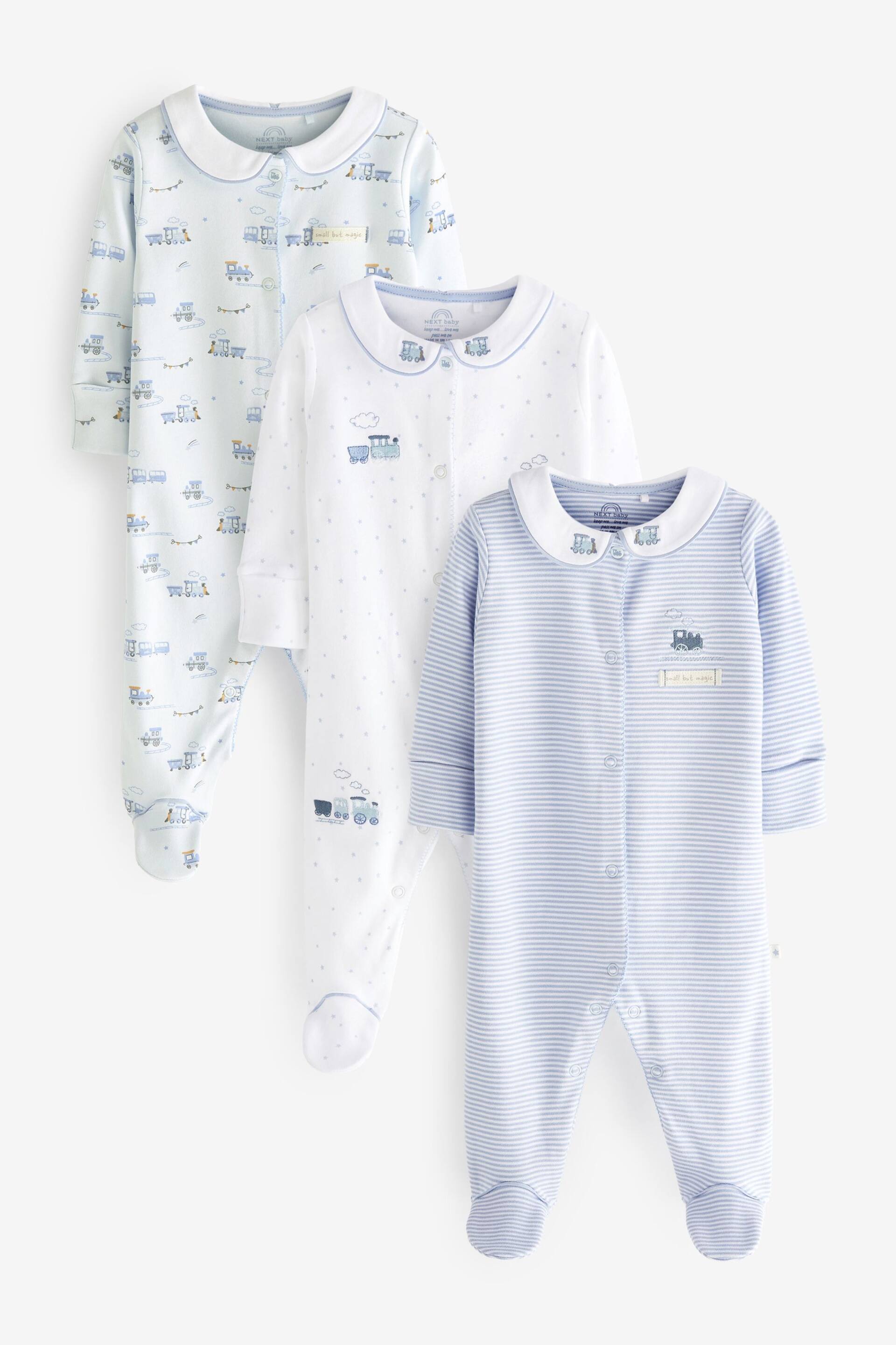 White Baby Sleepsuits 3 Pack (0-2yrs) - Image 8 of 15