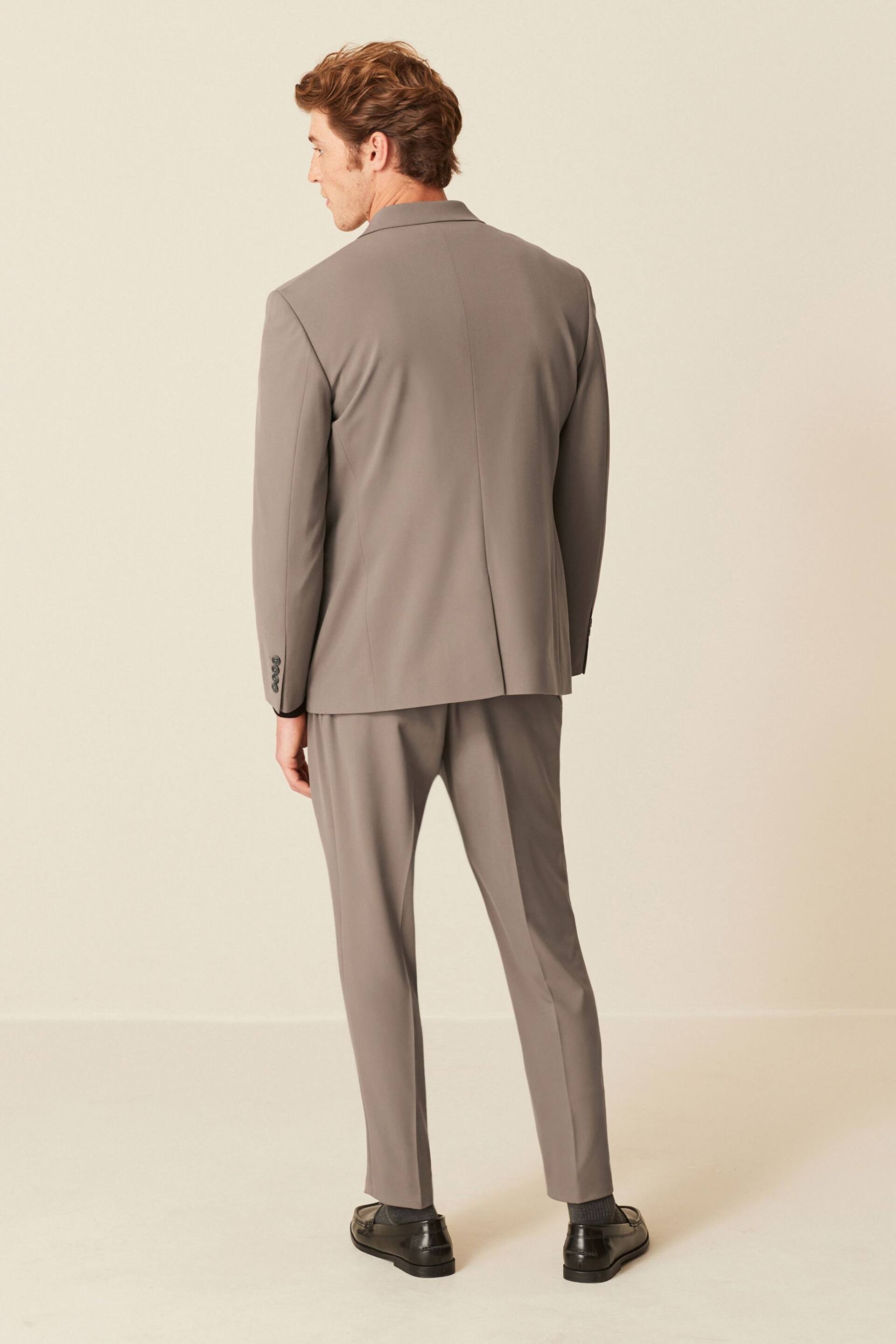 Taupe Skinny Fit Motionflex Stretch Suit: Trousers - Image 3 of 11