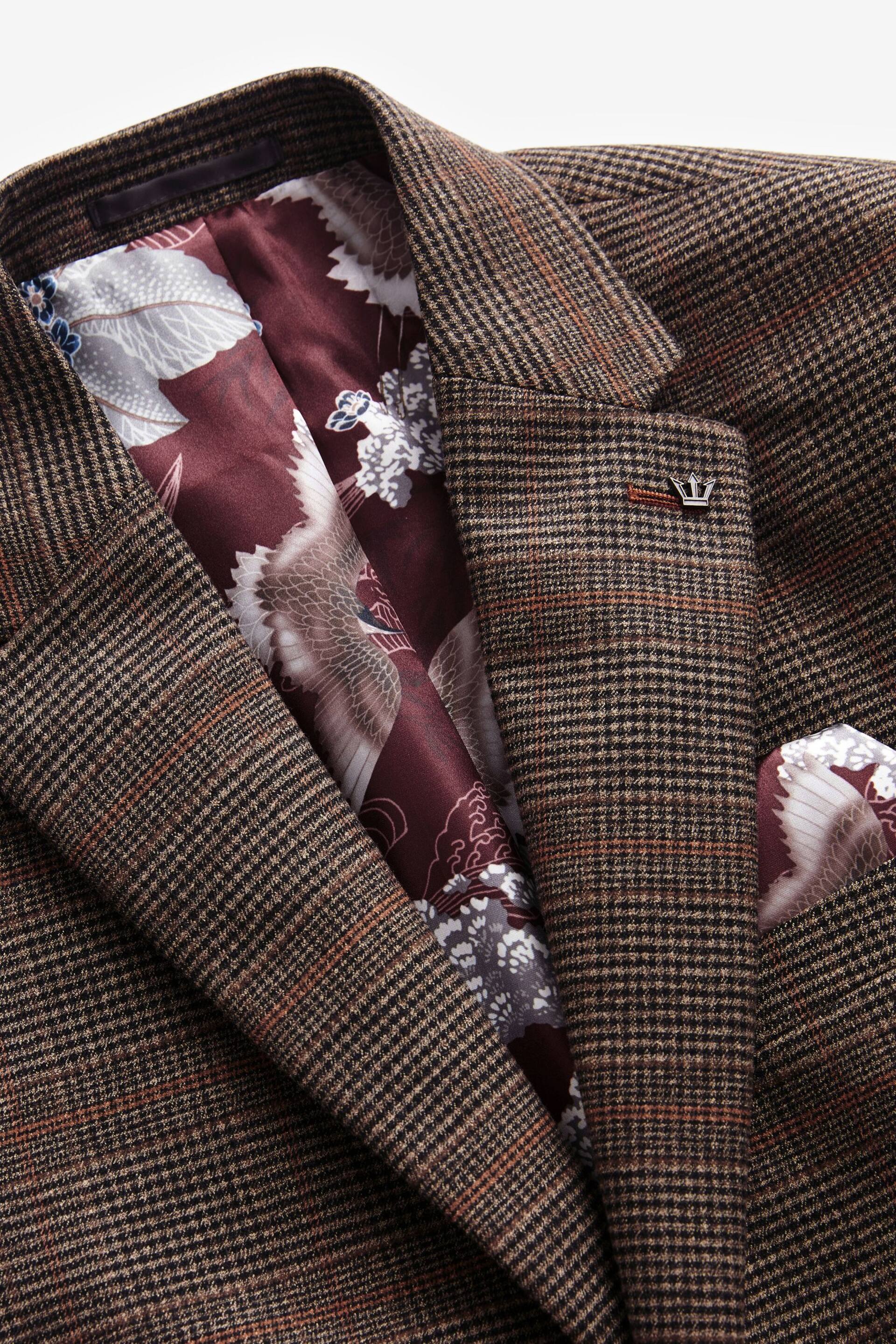 Brown Slim Check Suit: Jacket - Image 11 of 14