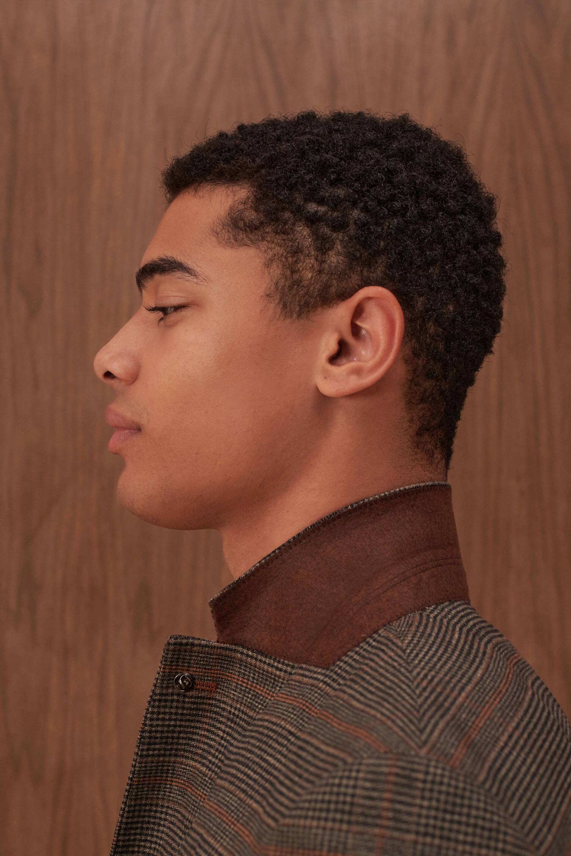 Brown Slim Check Suit: Jacket - Image 5 of 14
