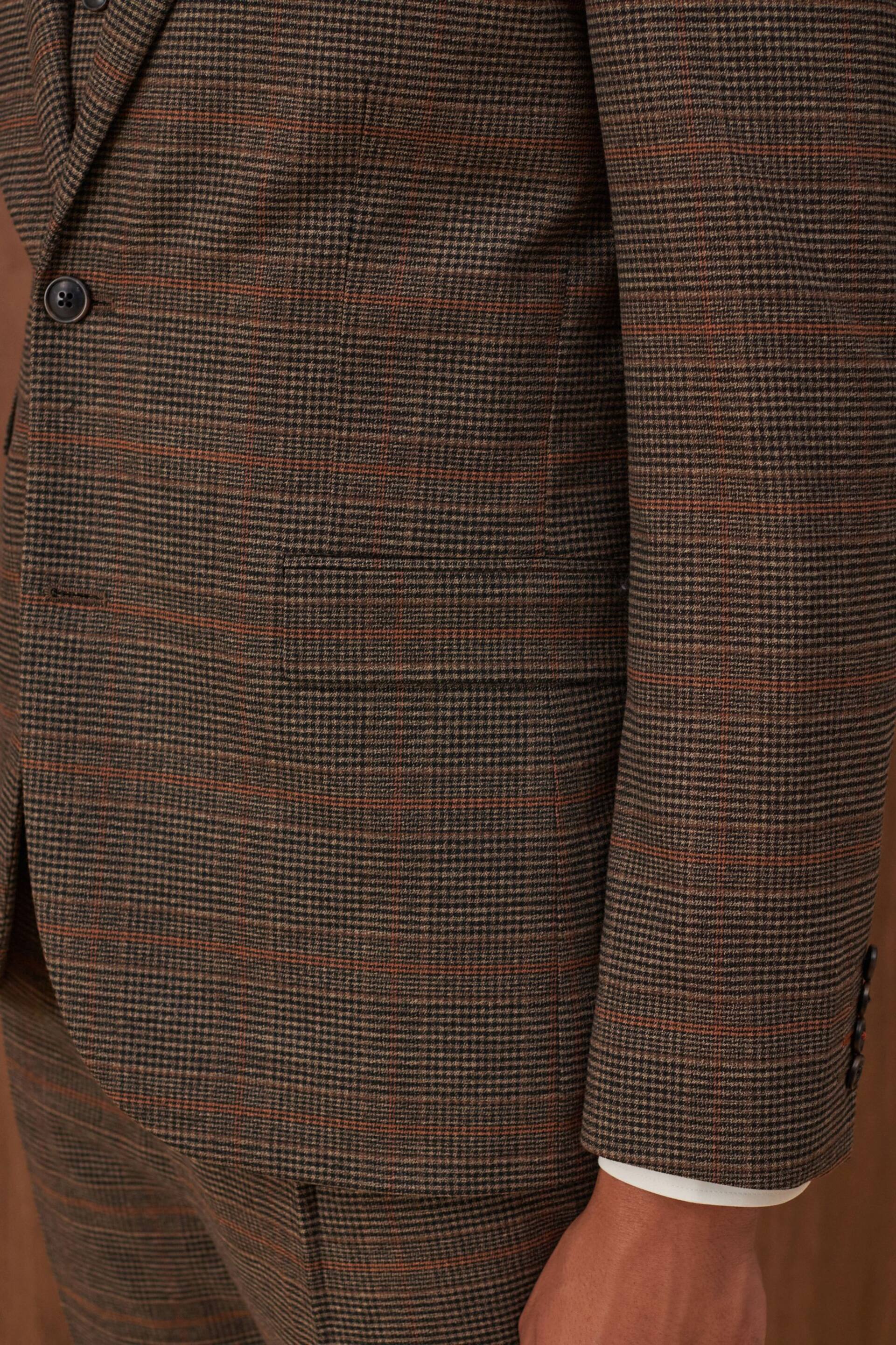 Brown Slim Check Suit: Jacket - Image 7 of 14
