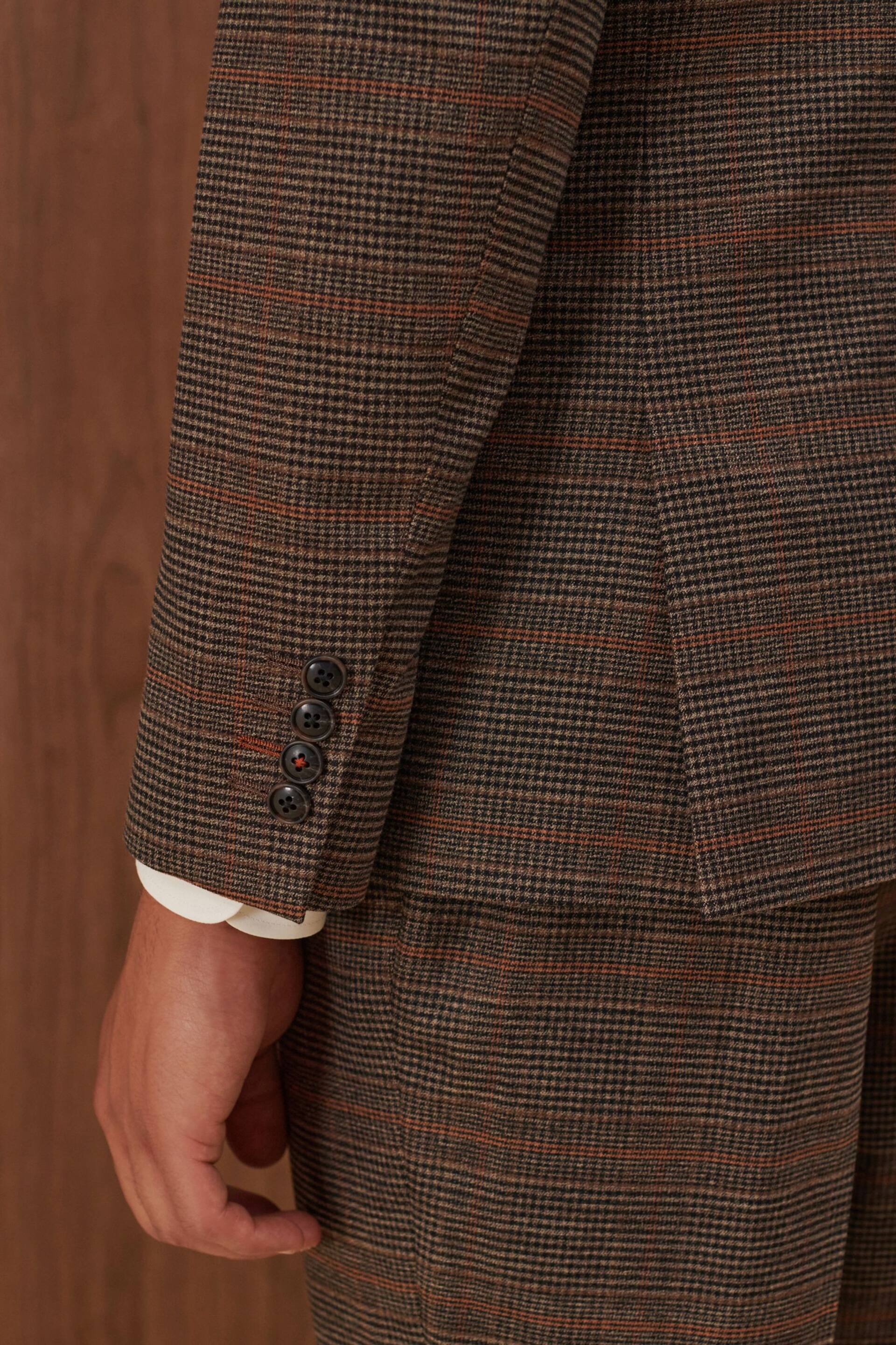 Brown Slim Check Suit: Jacket - Image 8 of 14